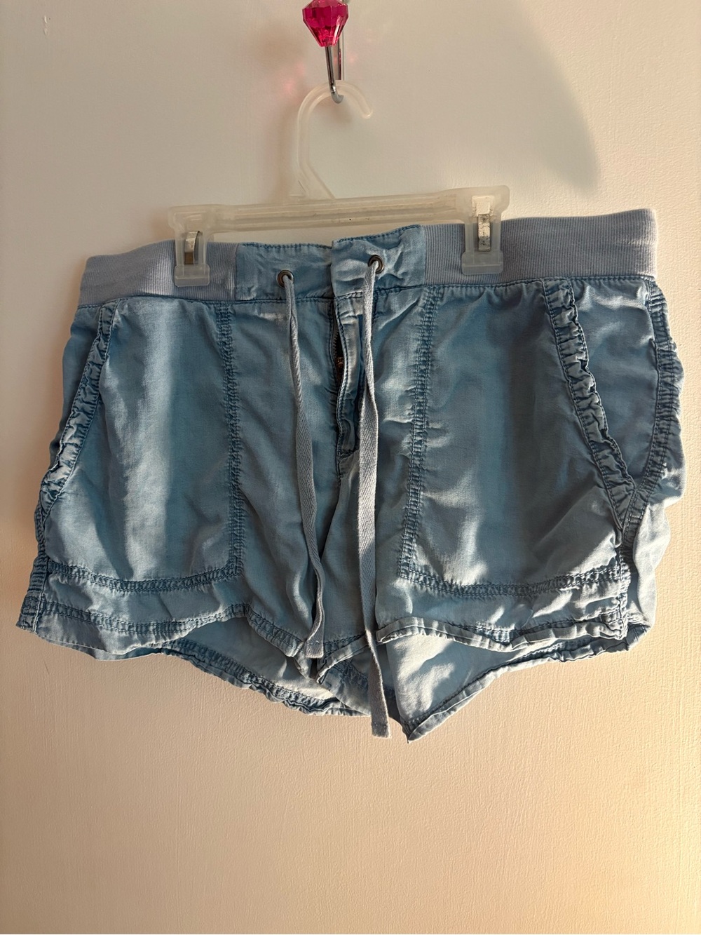 a.n.a Light Blue Drawstring Athletic Lounge Shorts